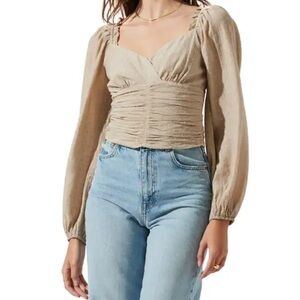 ASTR the Label Swiss Dot Puff Sleeve Blouse